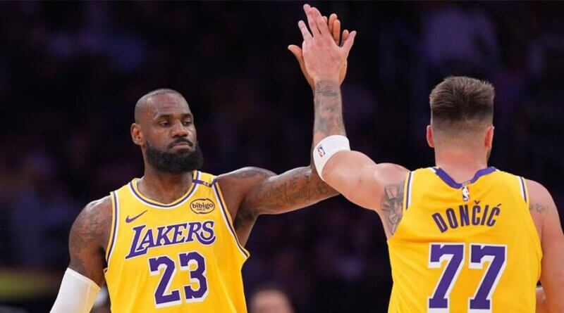 LeBron James y Luka Doncic guían a Lakers a cuarto triunfo al hilo